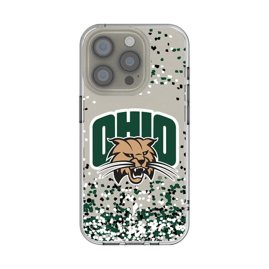 Ohio University Bobcats Confetti Clear Phone Case for Apple iPhone