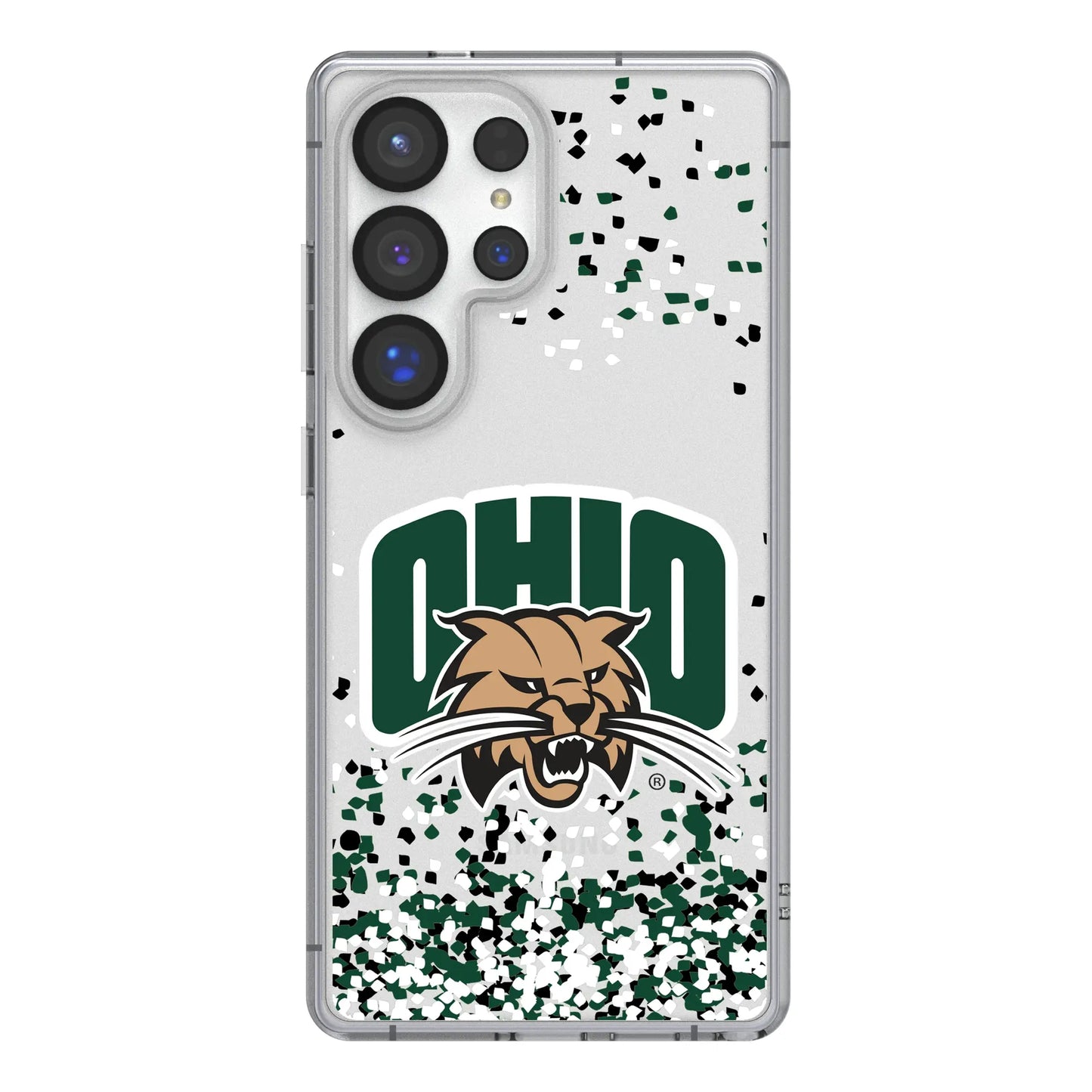 Ohio University Bobcats Confetti Clear Phone Case for Samsung Galaxy