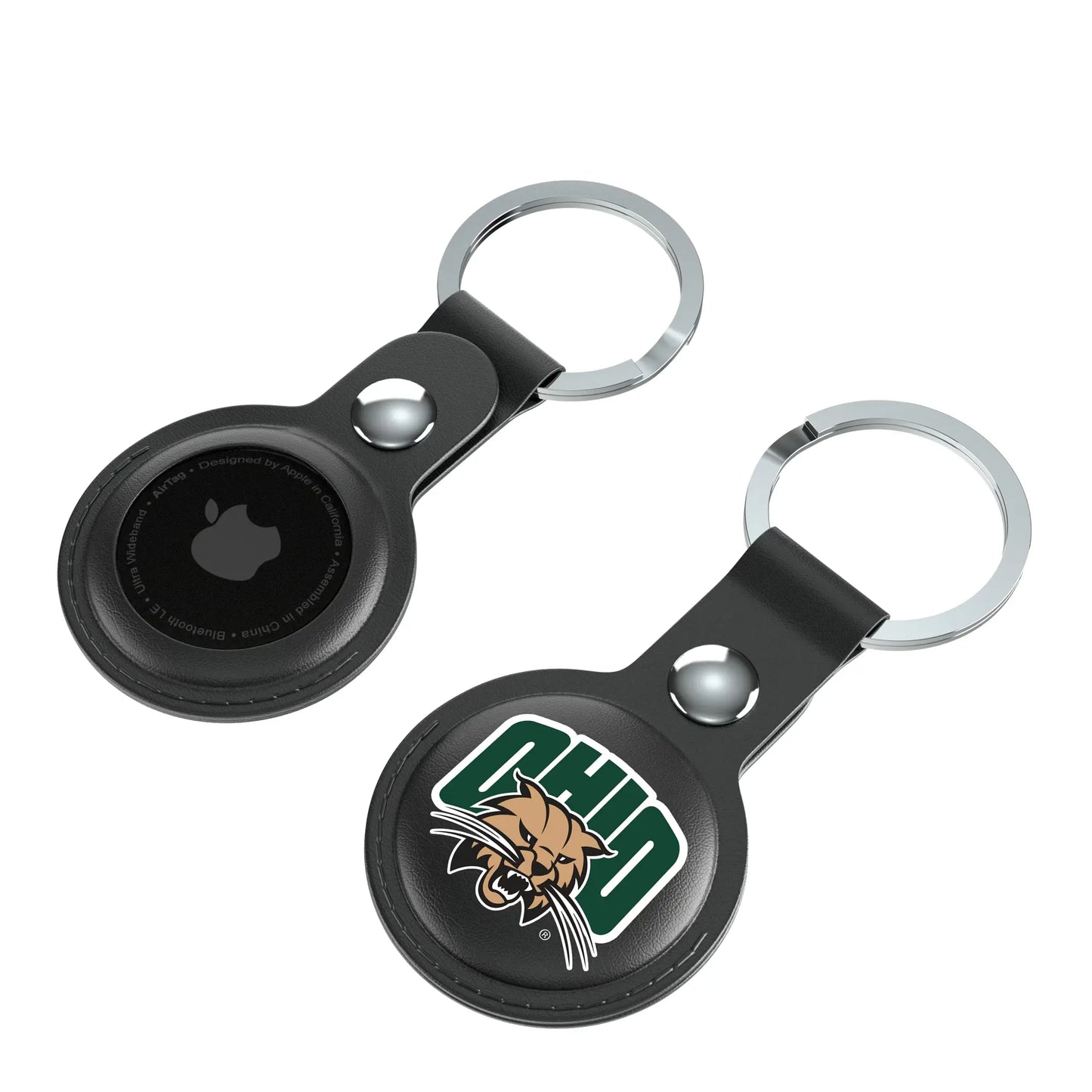 Ohio University Bobcats Insignia Black Airtag Holder 2-Pack
