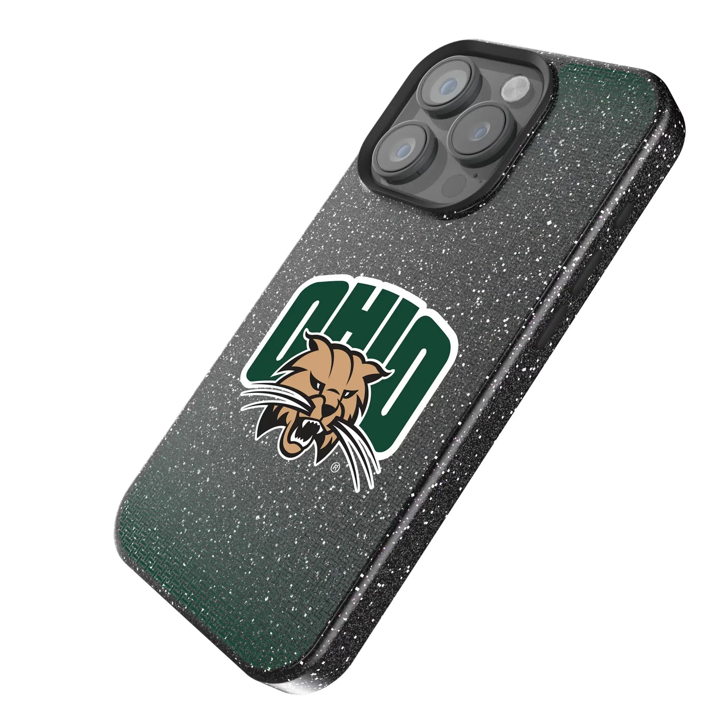 Ohio University Bobcats Linen Black Bling Phone Case for Apple iPhone
