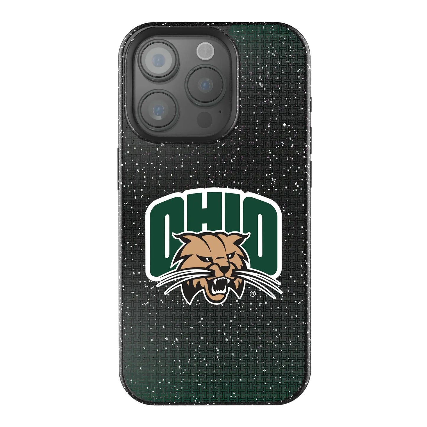 Ohio University Bobcats Linen Black Bling Phone Case for Apple iPhone