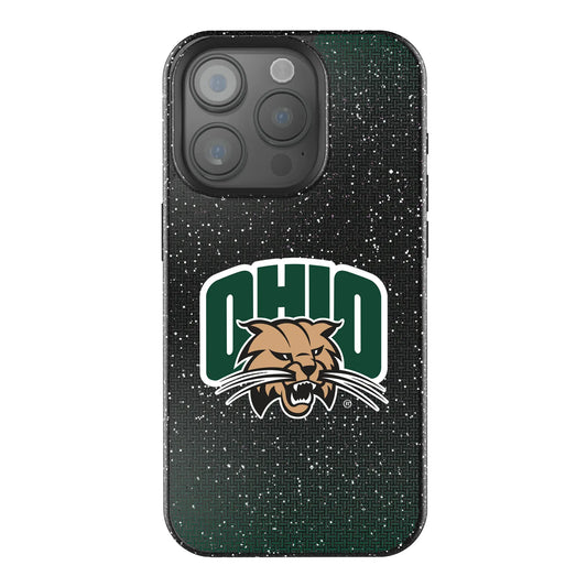 Ohio University Bobcats Linen Black Bling Phone Case for Apple iPhone