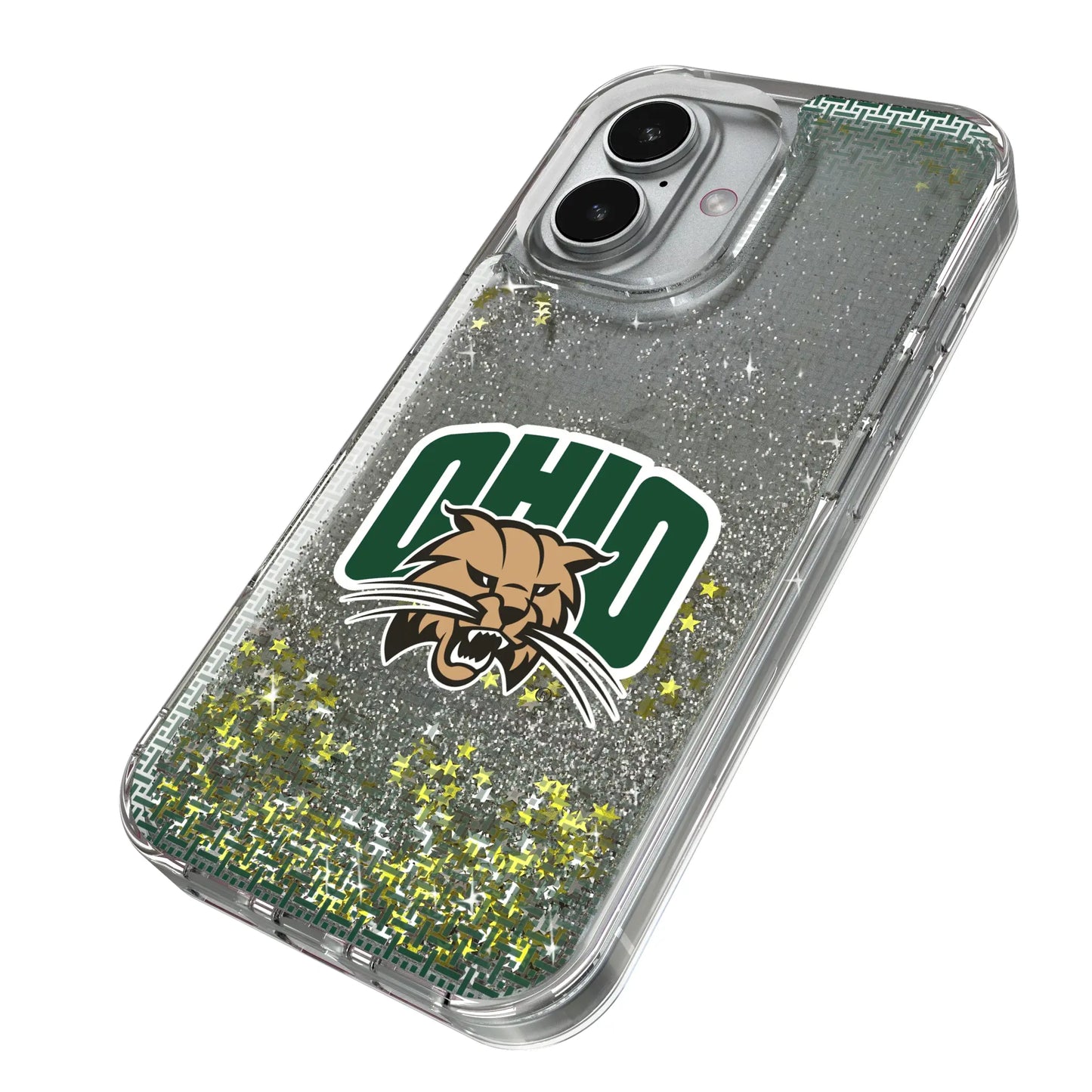 Ohio University Bobcats Linen Glitter Phone Case for Apple iPhone