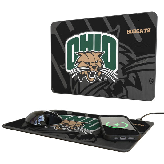Ohio University Bobcats Monocolor Tilt 15-Watt Wireless Charger and Mouse Pad