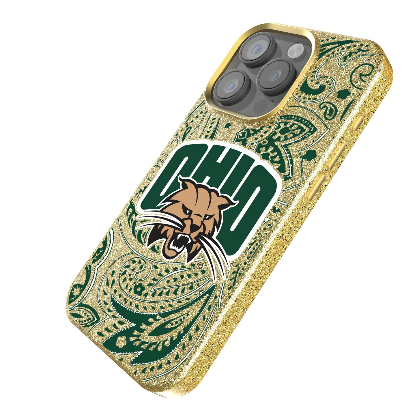 Ohio University Bobcats Paisley Bling Phone Case for Apple iPhone