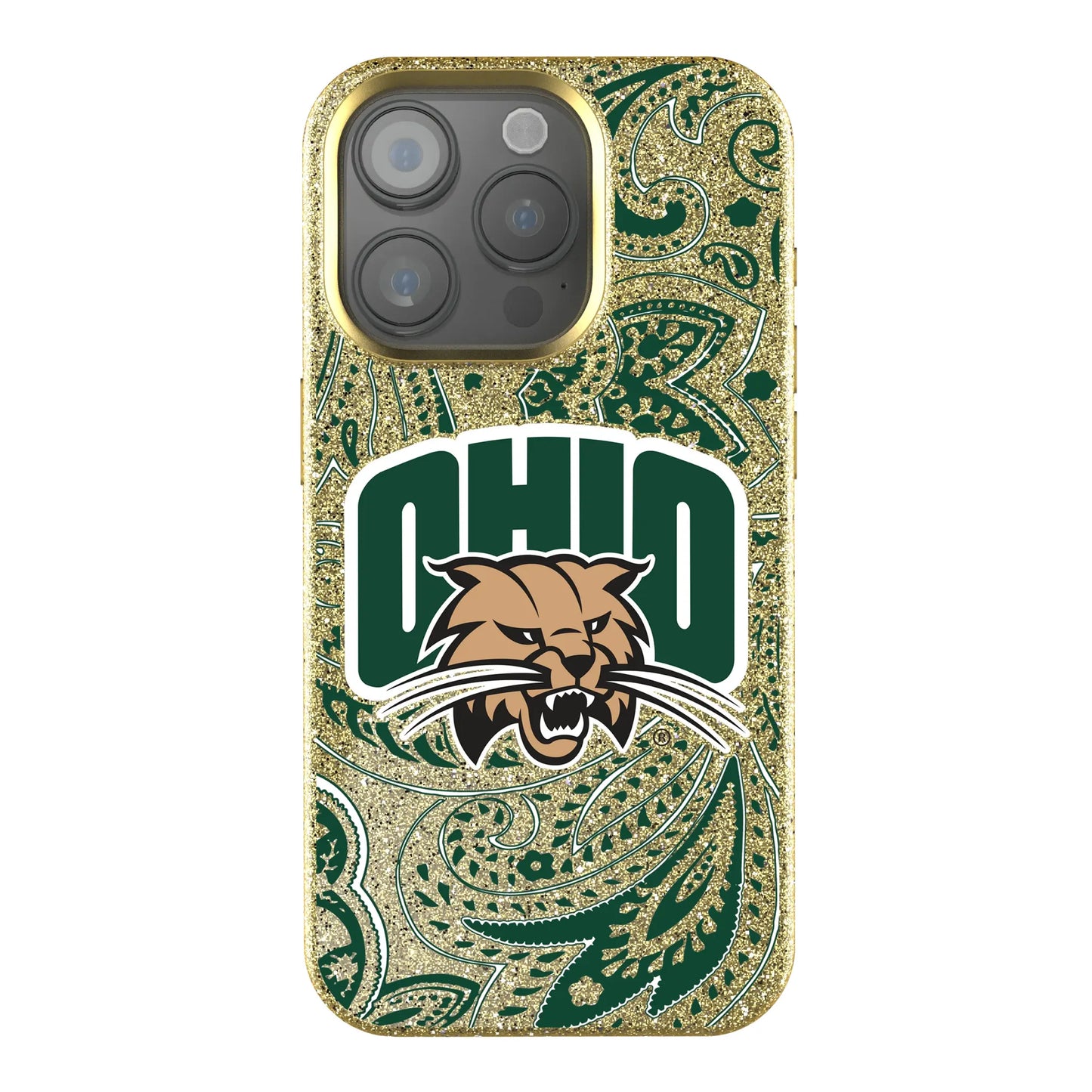 Ohio University Bobcats Paisley Bling Phone Case for Apple iPhone