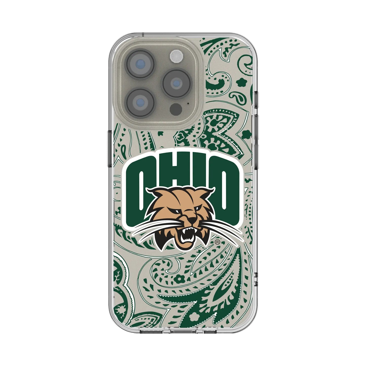 Ohio University Bobcats Paisley Clear Phone Case for Apple iPhone