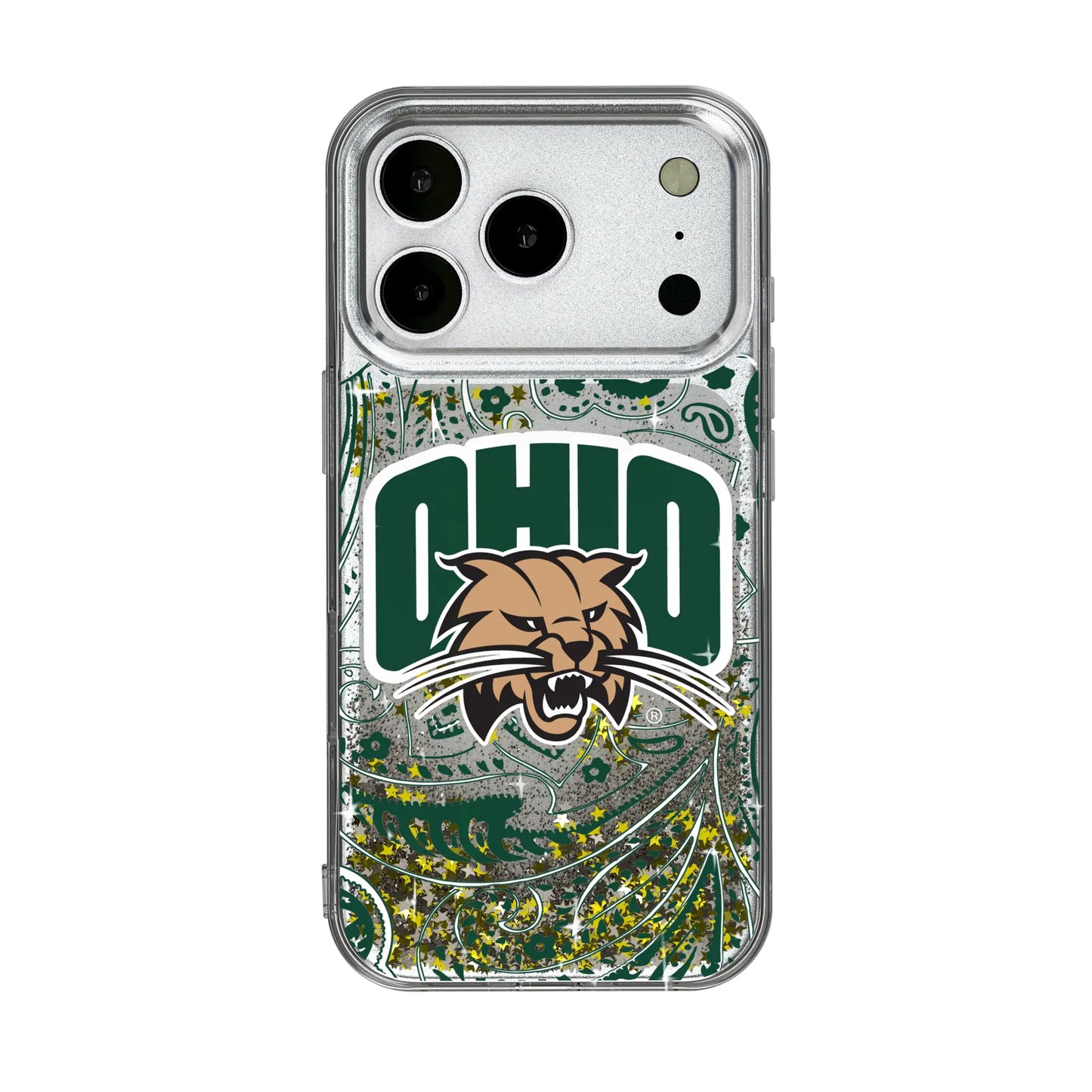 Ohio University Bobcats Paisley Glitter Phone Case for Apple iPhone