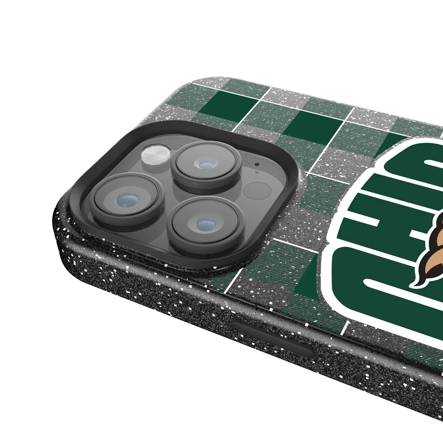 Ohio University Bobcats Plaid Black Bling Phone Case for Apple iPhone