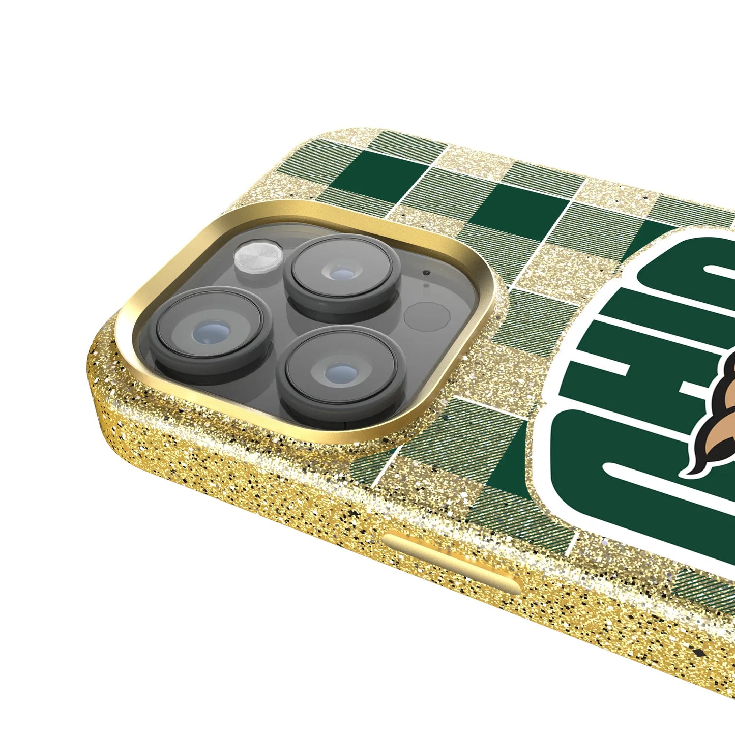 Ohio University Bobcats Plaid Bling Phone Case for Apple iPhone