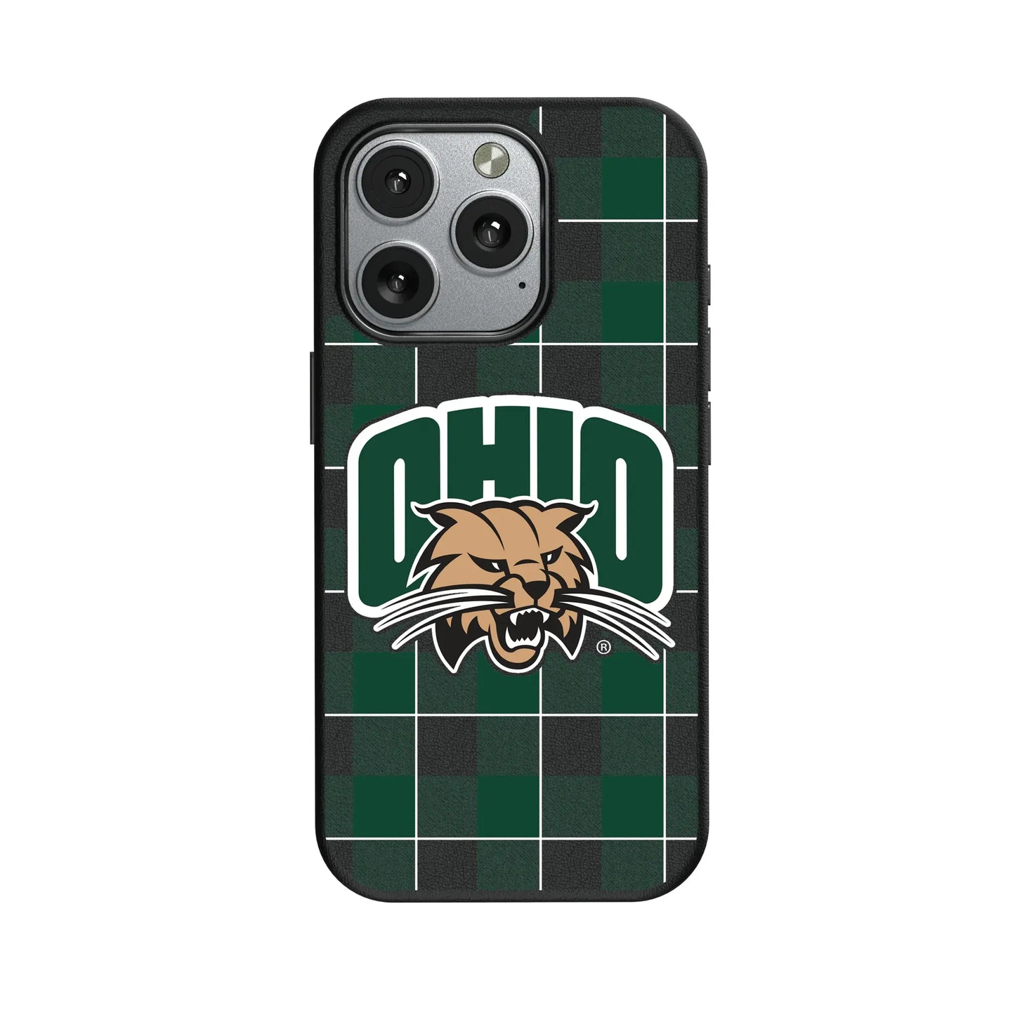 Ohio University Bobcats Plaid MagSafe Compatible Phone Case for Apple iPhone
