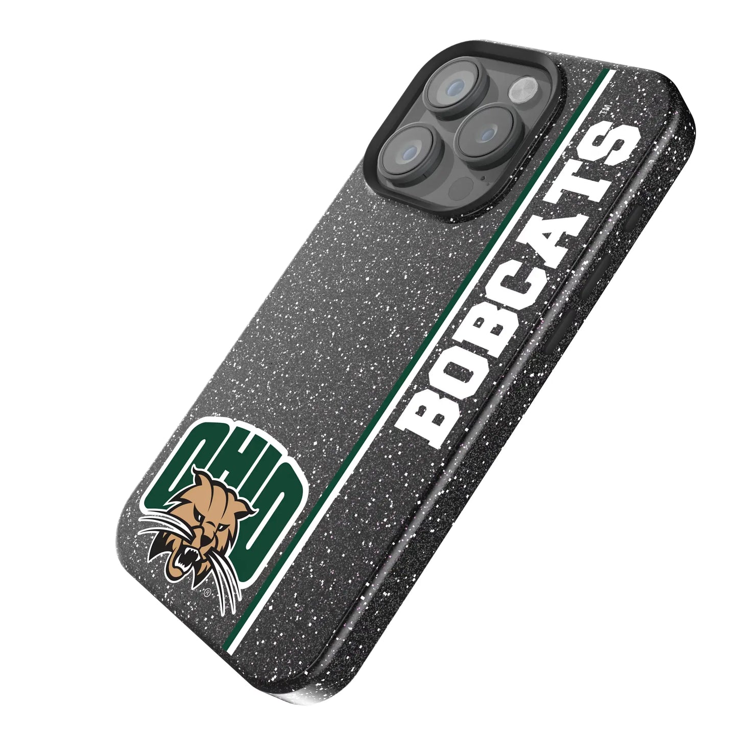 Ohio University Bobcats Sidebar Black Bling Phone Case for Apple iPhone