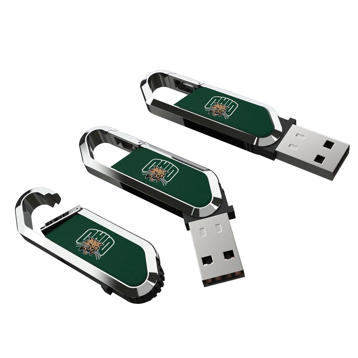 Ohio University Bobcats Solid USB 64GB Clip Style Flash Drive