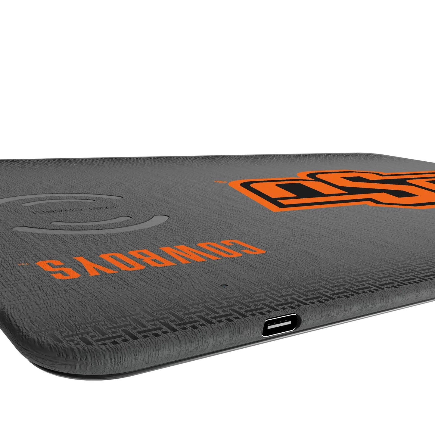 Oklahoma State University Cowboys Linen 15-Watt Wireless Charger and Mouse Pad