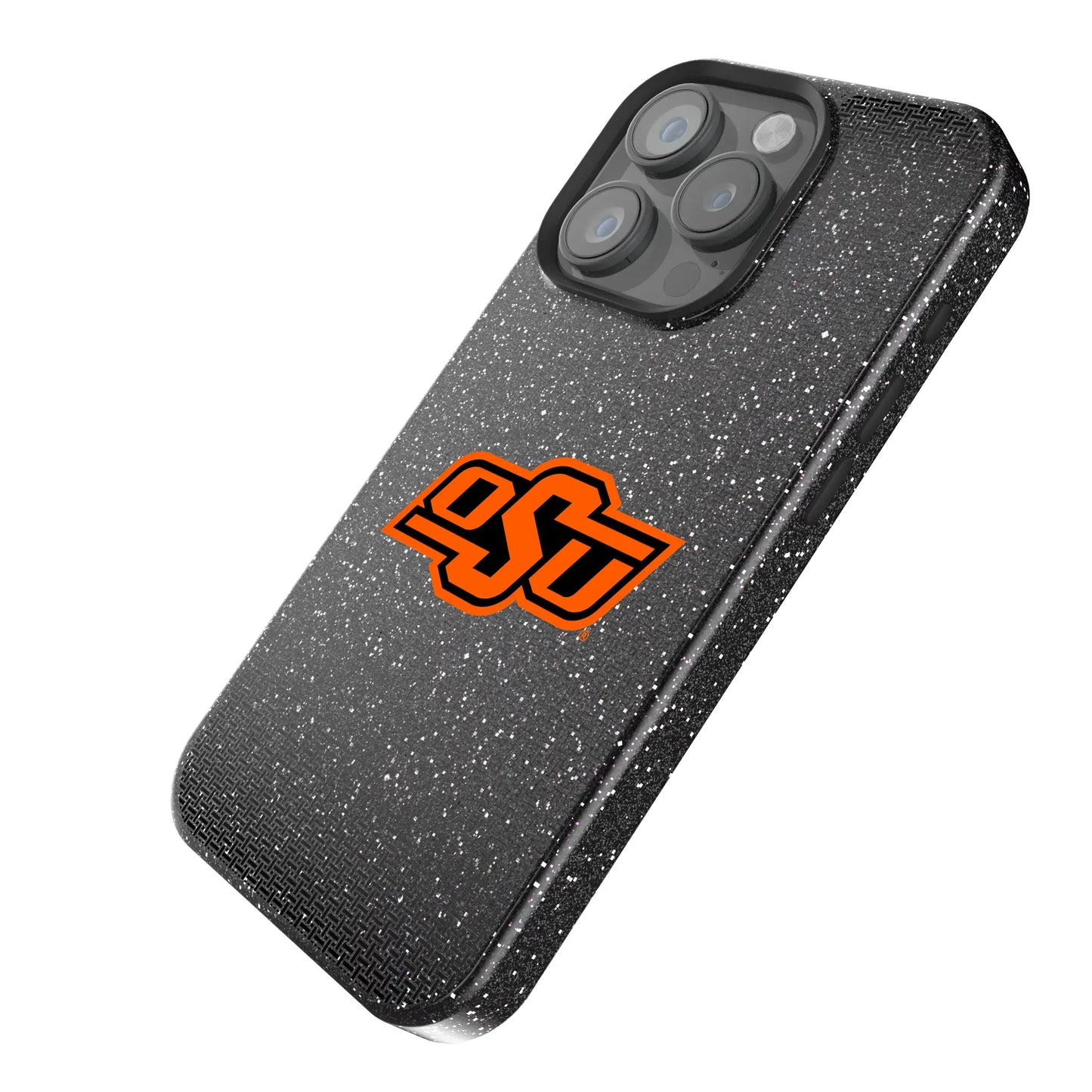 Oklahoma State University Cowboys Linen Black Bling Phone Case for Apple iPhone