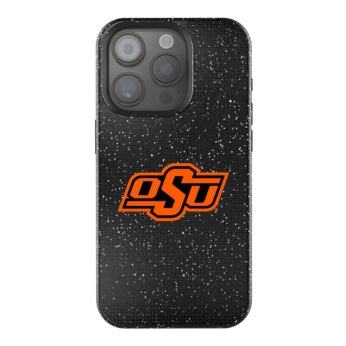 Oklahoma State University Cowboys Linen Black Bling Phone Case for Apple iPhone