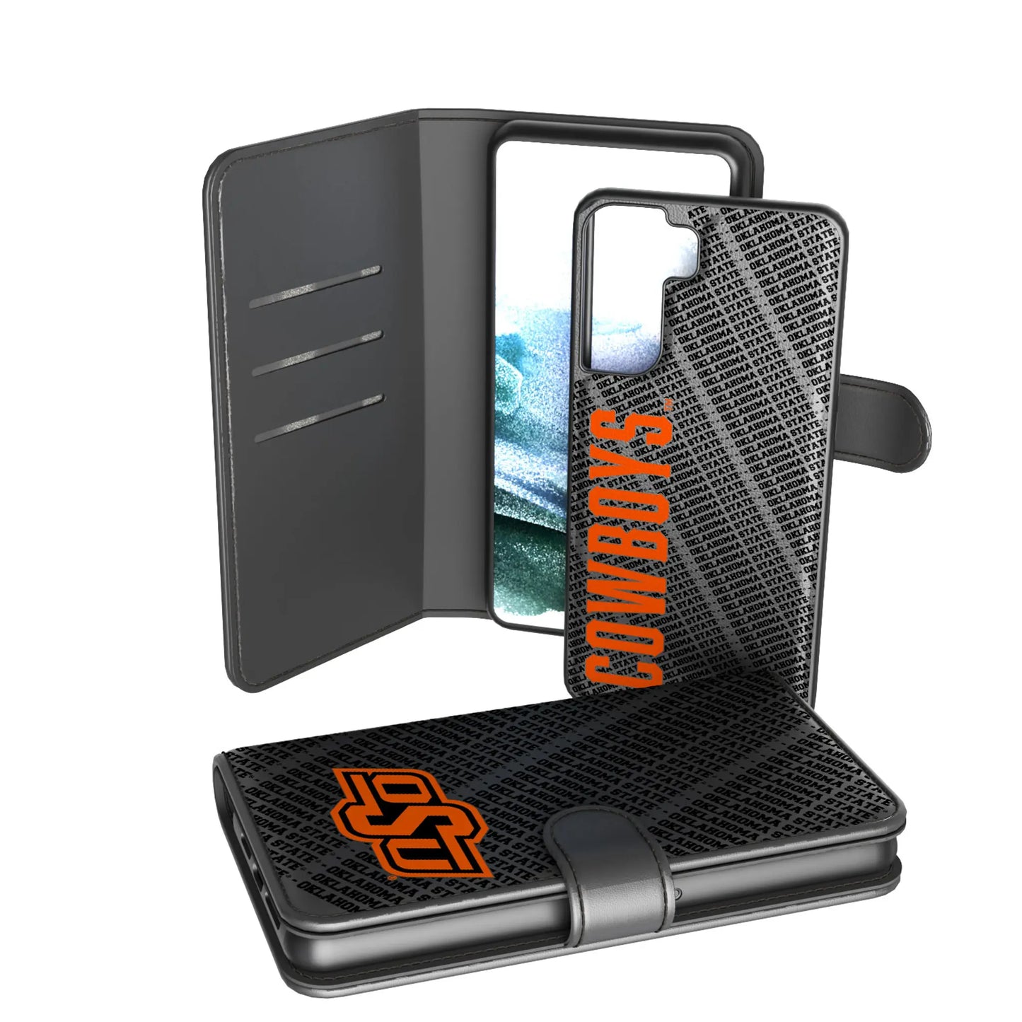Oklahoma State University Cowboys Monocolor Tilt Wallet Phone Case for Apple iPhone