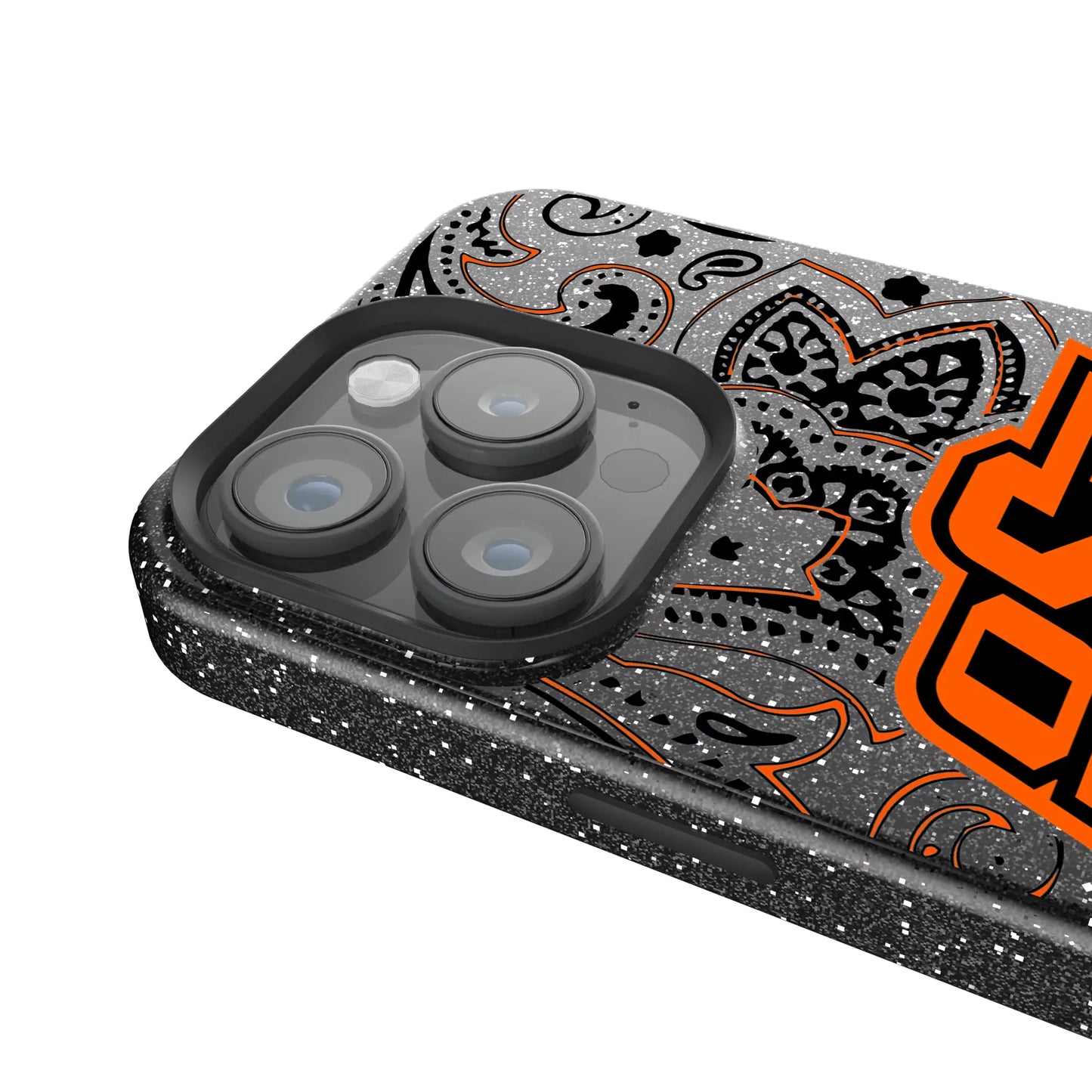 Oklahoma State University Cowboys Paisley Black Bling Phone Case for Apple iPhone