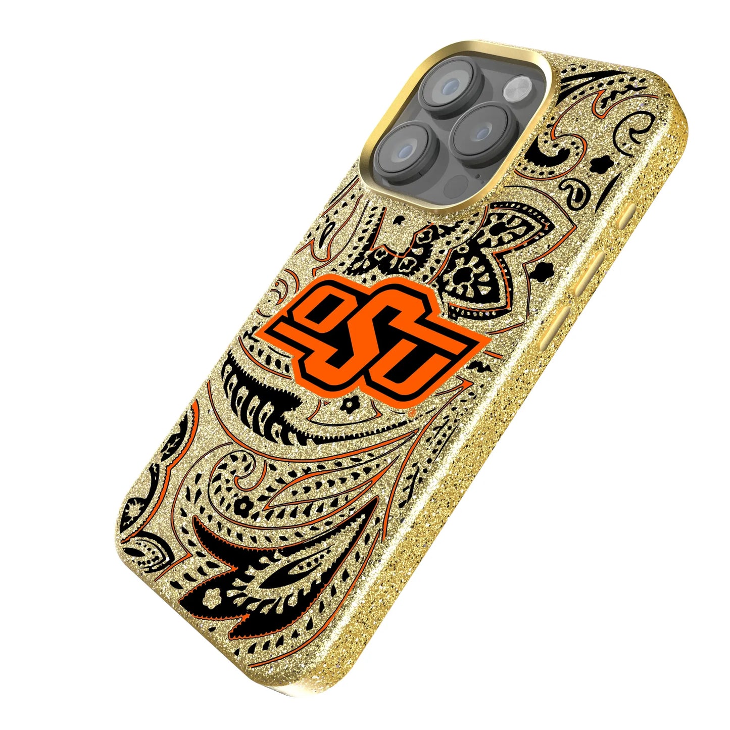 Oklahoma State University Cowboys Paisley Bling Phone Case for Apple iPhone