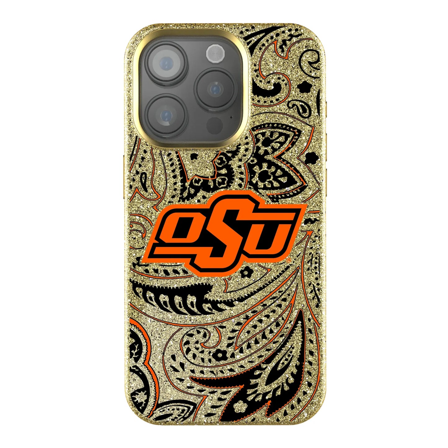 Oklahoma State University Cowboys Paisley Bling Phone Case for Apple iPhone
