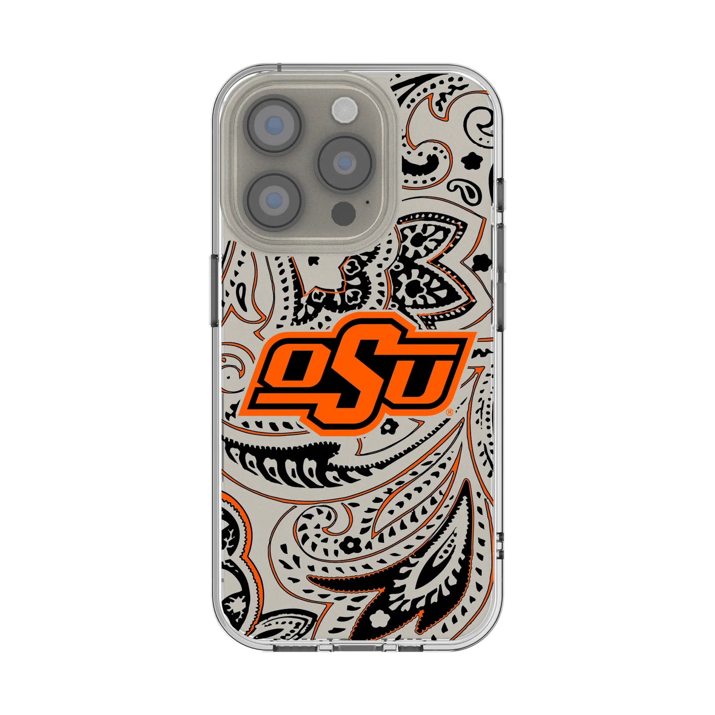 Oklahoma State University Cowboys Paisley Clear Phone Case for Apple iPhone