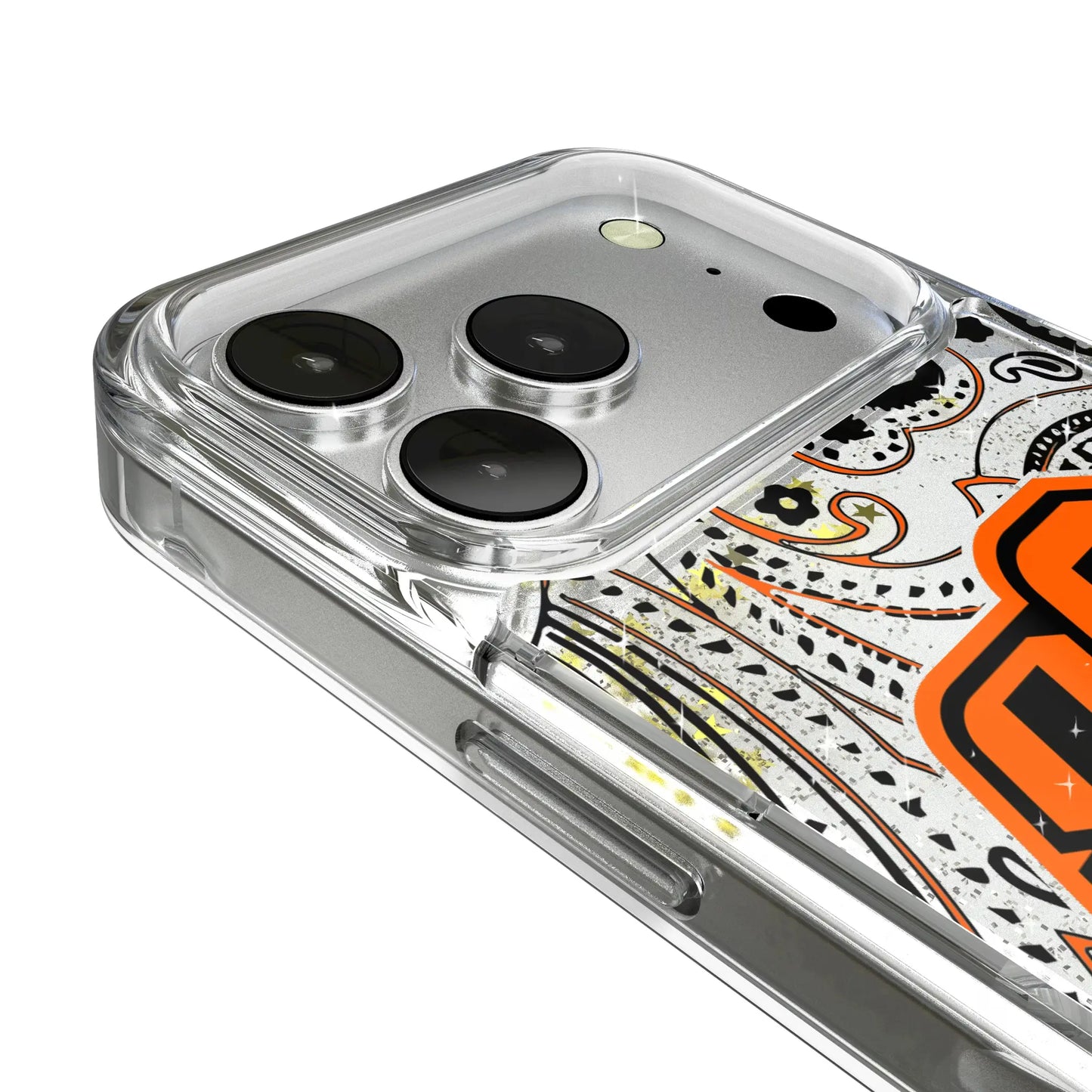 Oklahoma State University Cowboys Paisley Glitter Phone Case for Apple iPhone