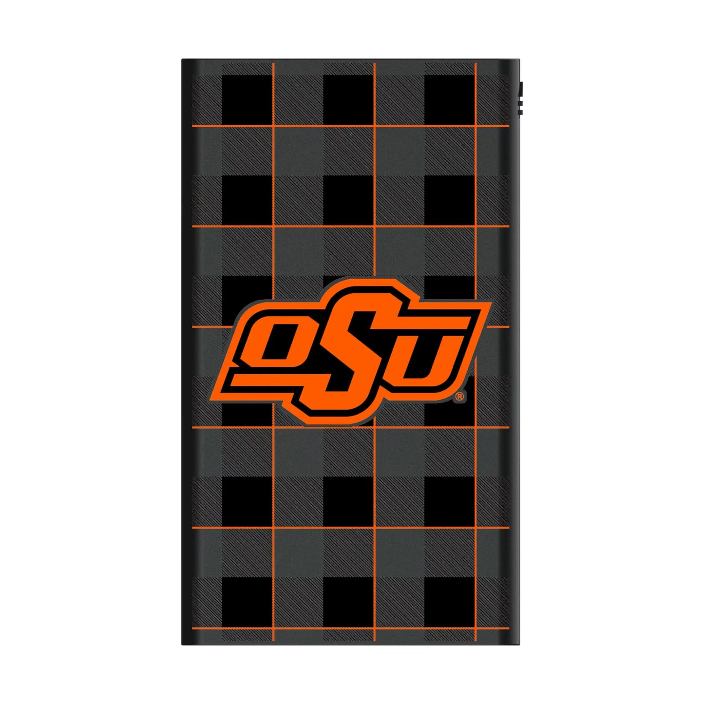 Oklahoma State University Cowboys Plaid 5000mAh Flat Powerbank