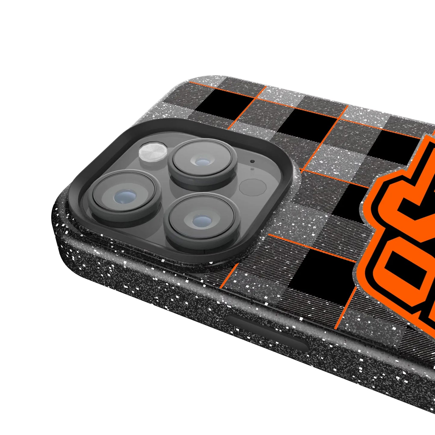 Oklahoma State University Cowboys Plaid Black Bling Phone Case for Apple iPhone