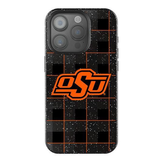 Oklahoma State University Cowboys Plaid Black Bling Phone Case for Apple iPhone