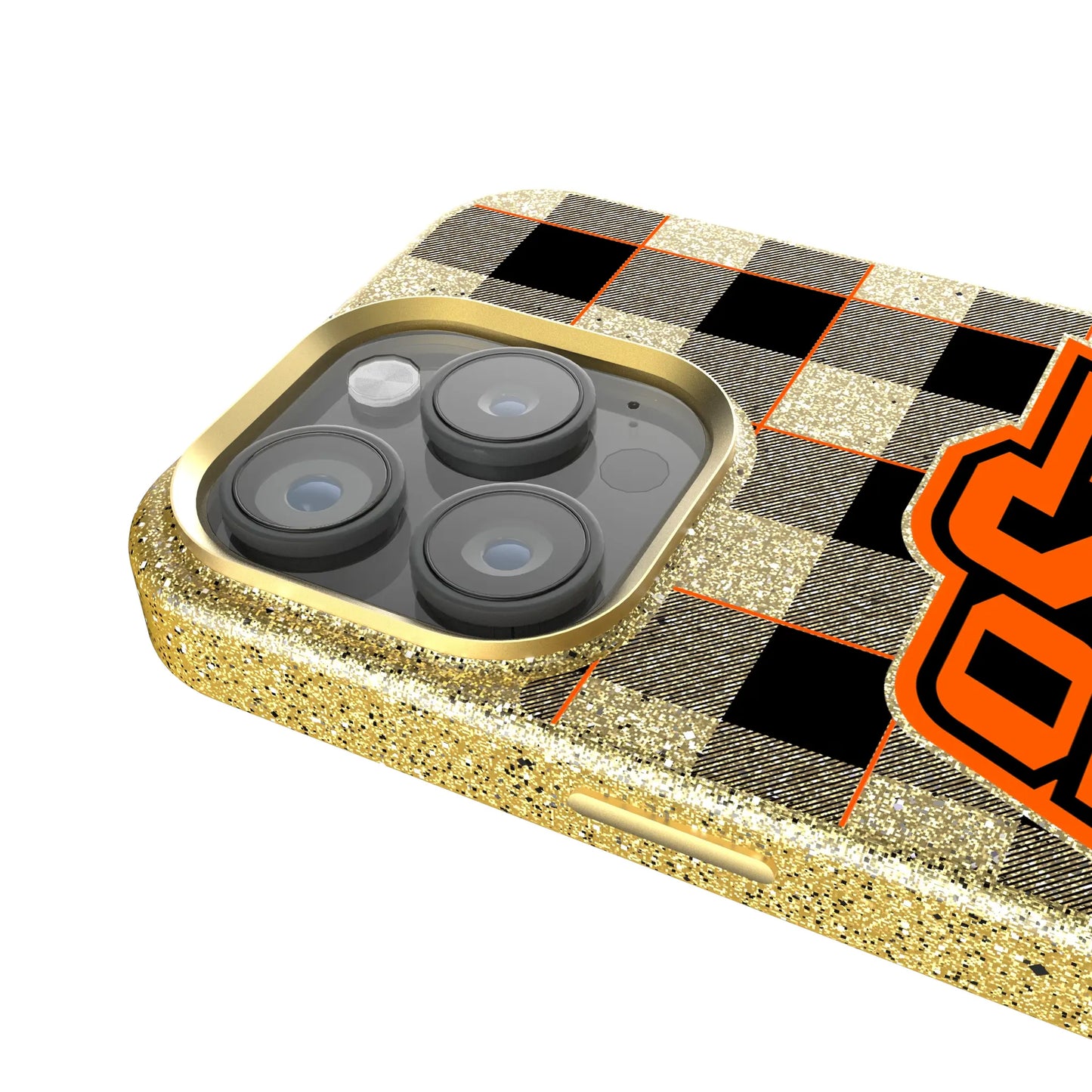 Oklahoma State University Cowboys Plaid Bling Phone Case for Apple iPhone