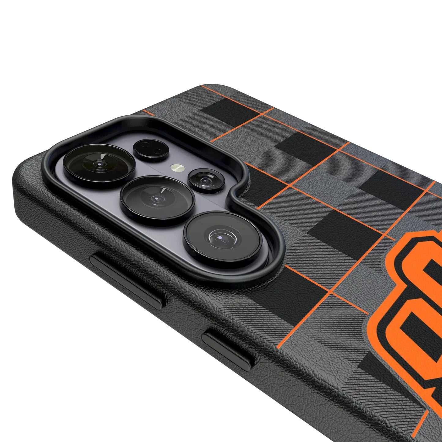 Oklahoma State University Cowboys Plaid MagSafe Compatible Phone Case for Samsung Galaxy