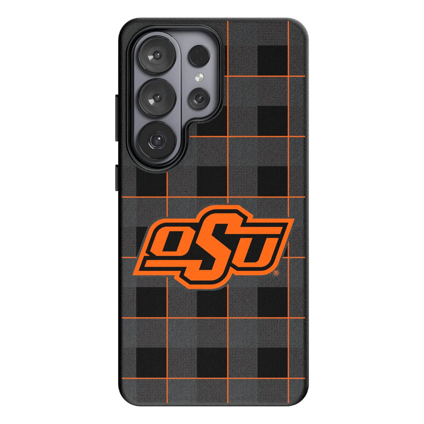 Oklahoma State University Cowboys Plaid MagSafe Compatible Phone Case for Samsung Galaxy
