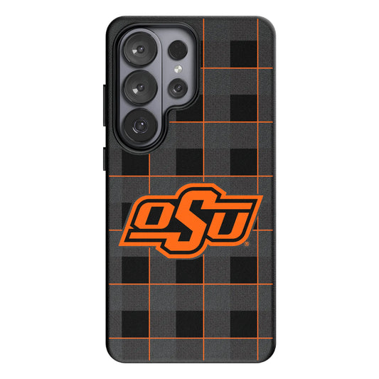 Oklahoma State University Cowboys Plaid MagSafe Compatible Phone Case for Samsung Galaxy
