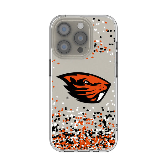 Oregon State University Beavers Confetti Clear Phone Case for Apple iPhone