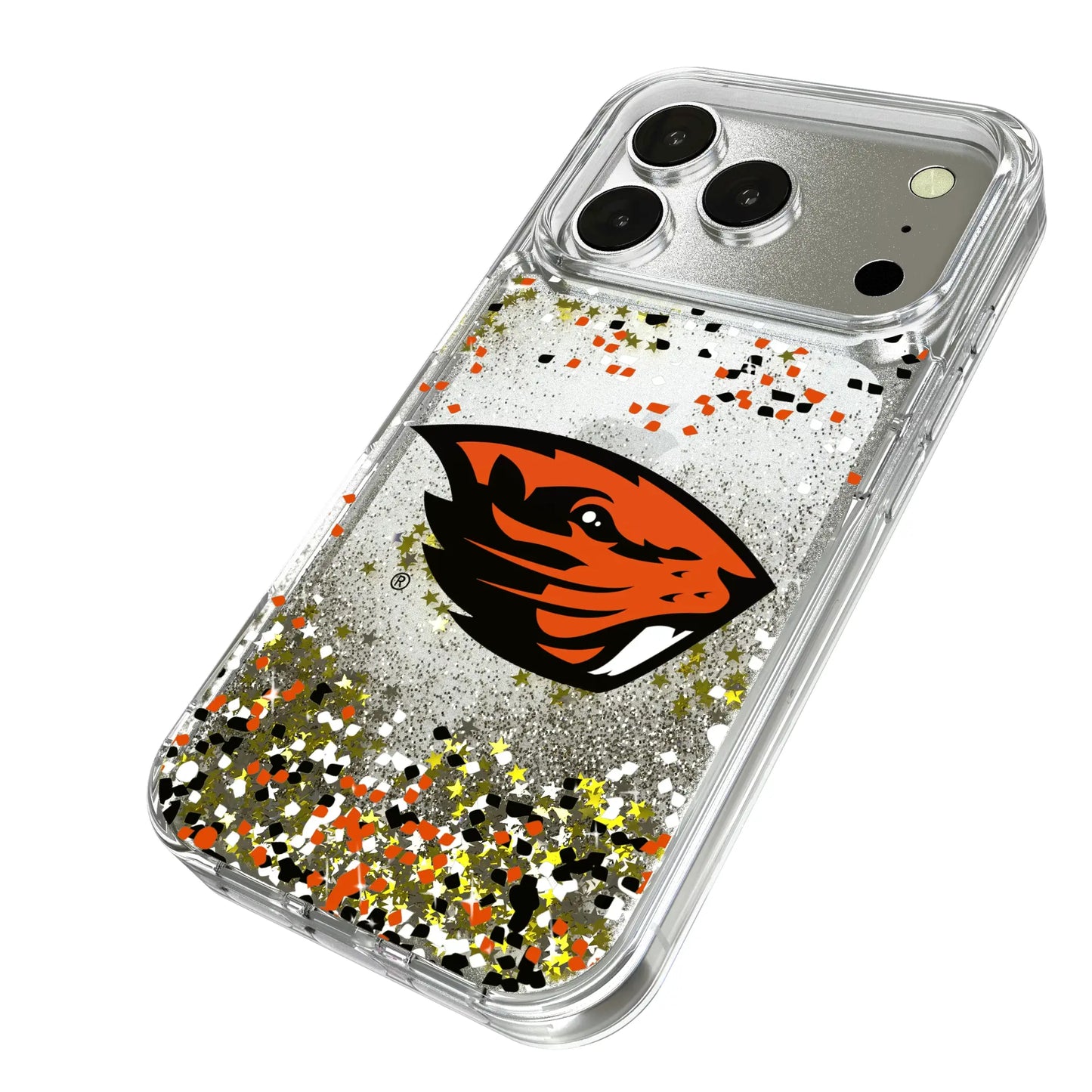 Oregon State University Beavers Confetti Glitter Phone Case for Apple iPhone