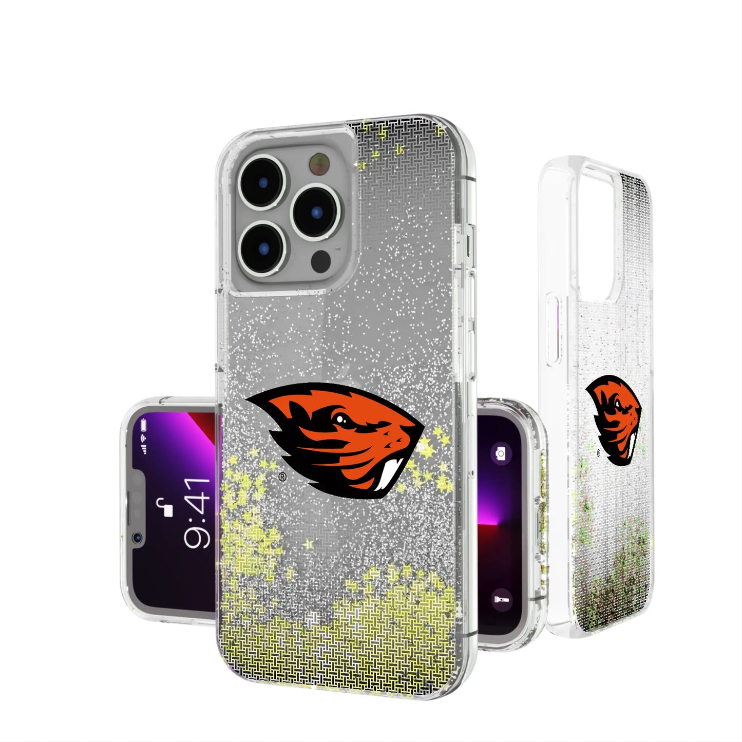 Oregon State University Beavers Linen Glitter Phone Case for Apple iPhone