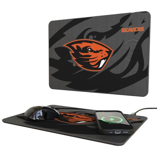 Oregon State University Beavers Monocolor Tilt 15-Watt Wireless Charger and Mouse Pad