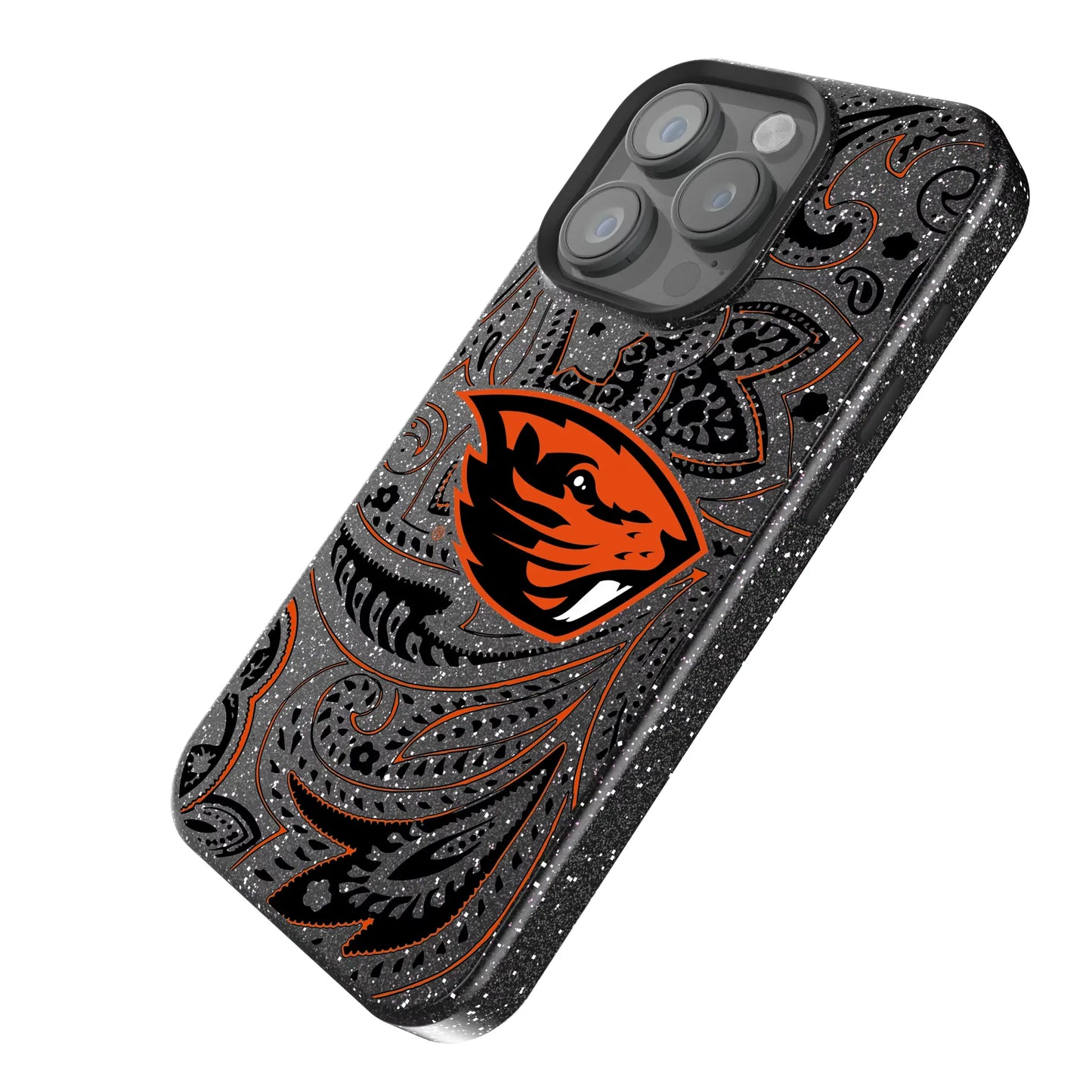 Oregon State University Beavers Paisley Black Bling Phone Case for Apple iPhone
