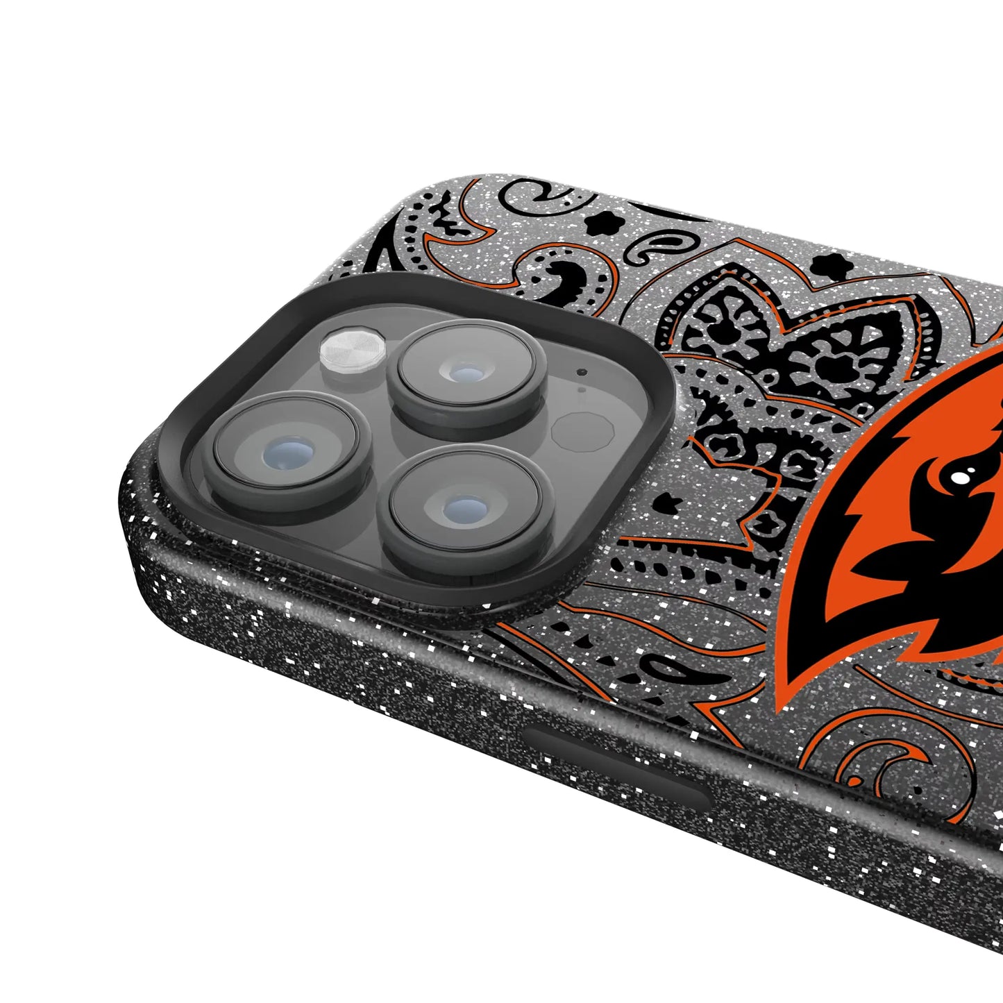 Oregon State University Beavers Paisley Black Bling Phone Case for Apple iPhone