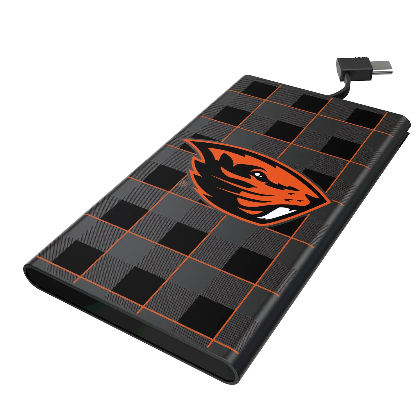 Oregon State University Beavers Plaid 5000mAh Flat Powerbank