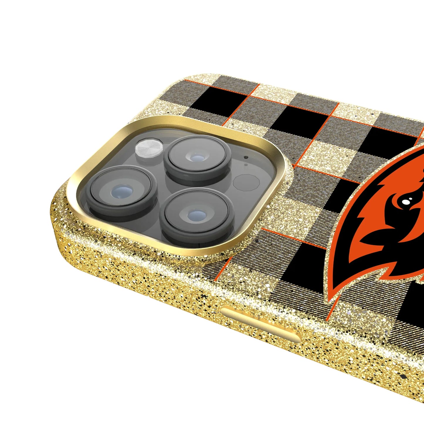 Oregon State University Beavers Plaid Bling Phone Case for Apple iPhone
