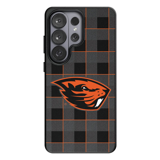 Oregon State University Beavers Plaid MagSafe Compatible Phone Case for Samsung Galaxy