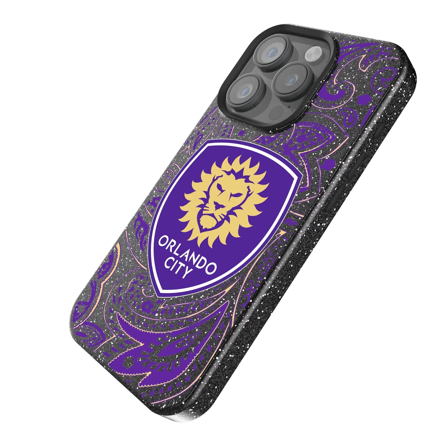 Orlando City Soccer Club Paisley Black Bling Phone Case for Apple iPhone