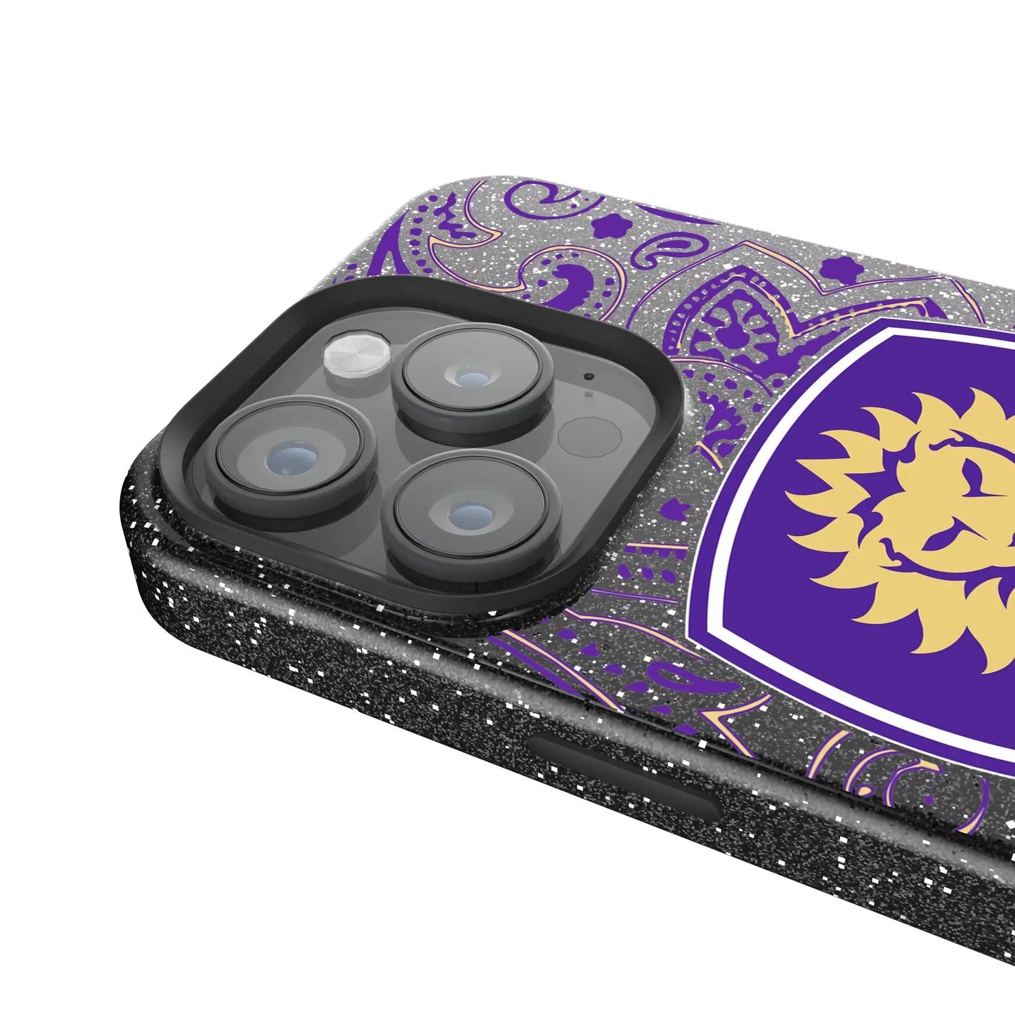 Orlando City Soccer Club Paisley Black Bling Phone Case for Apple iPhone