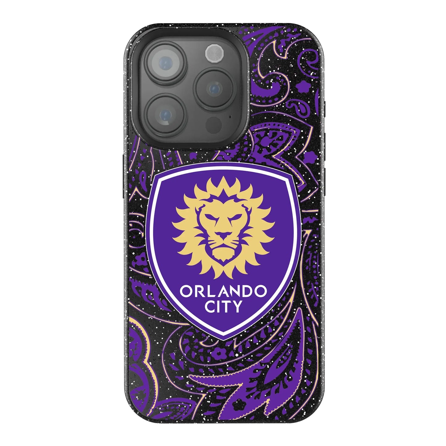 Orlando City Soccer Club Paisley Black Bling Phone Case for Apple iPhone