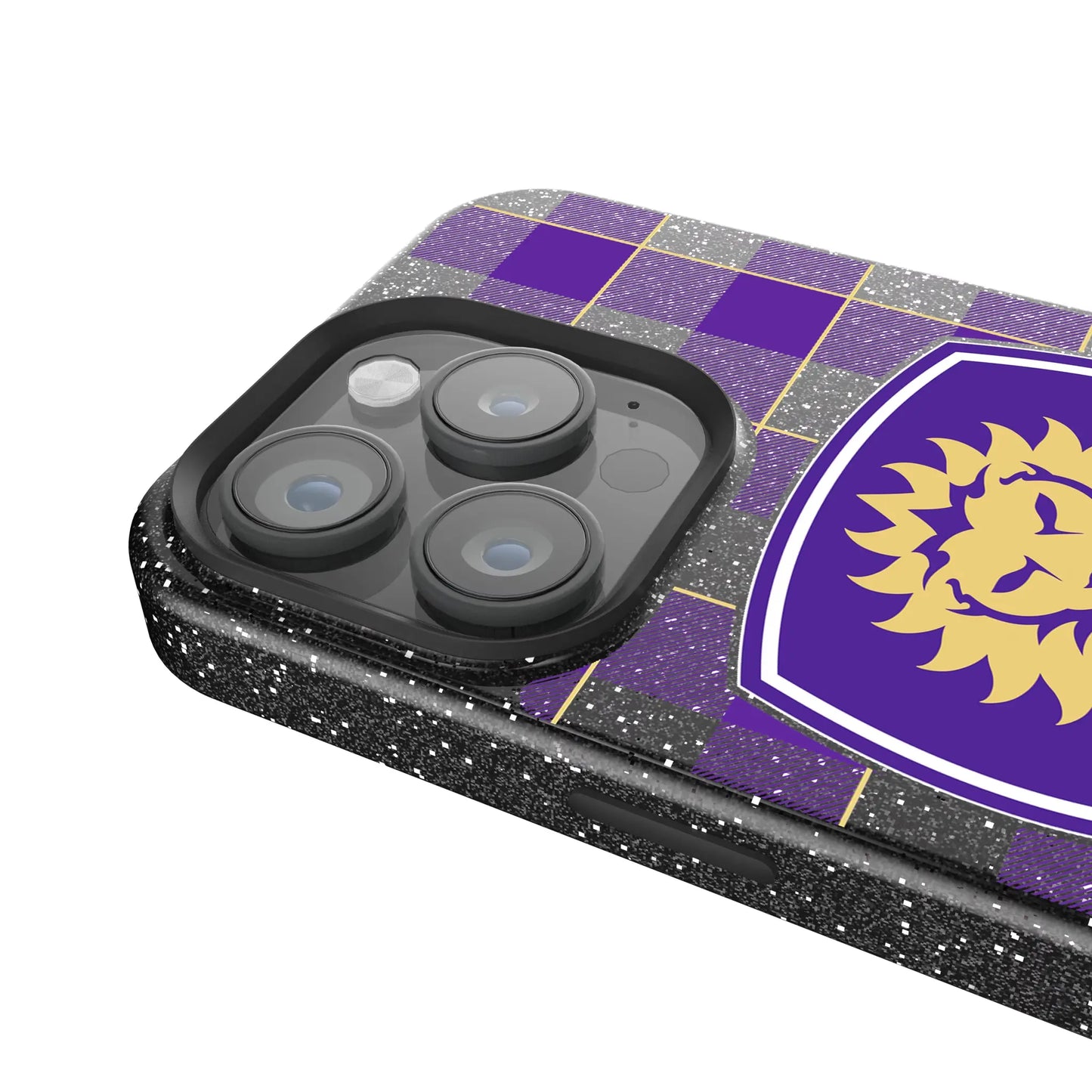 Orlando City Soccer Club Plaid Black Bling Phone Case for Apple iPhone