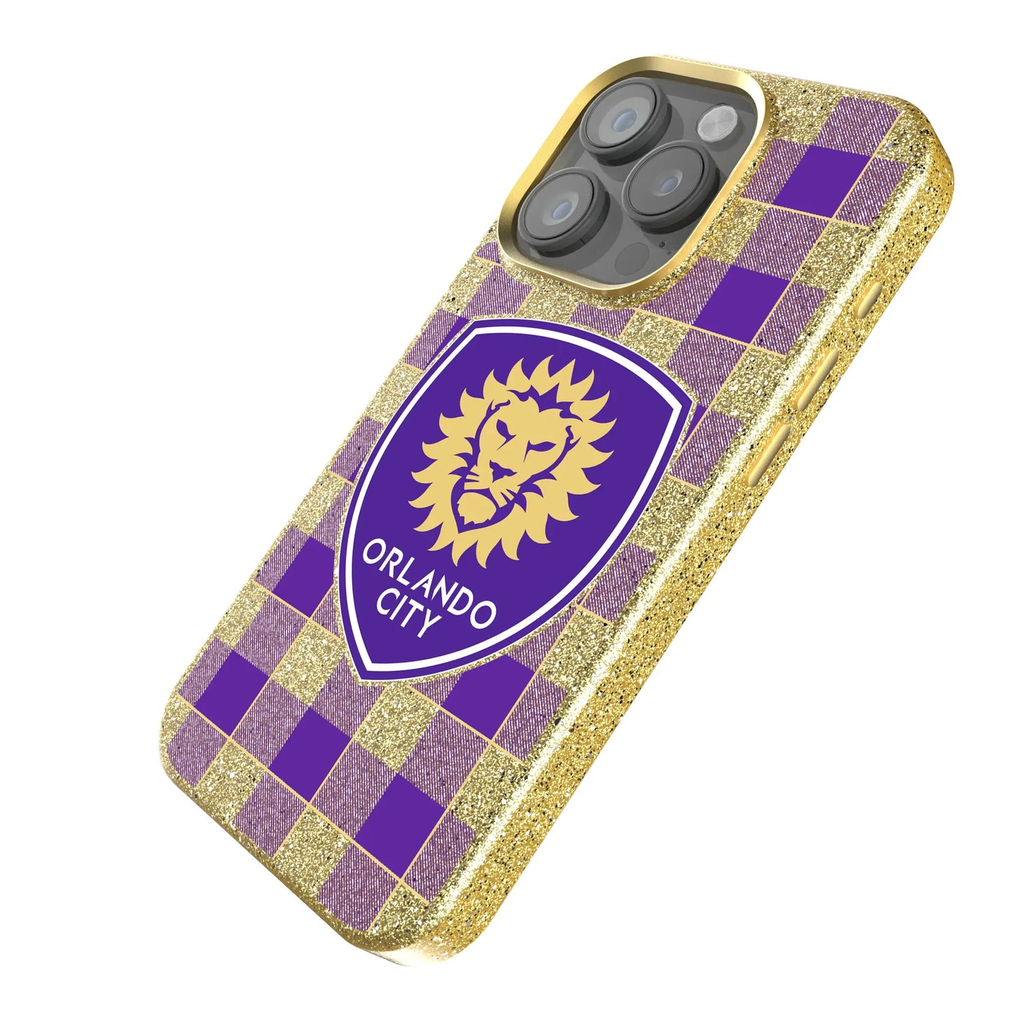 Orlando City Soccer Club Plaid Bling Phone Case for Apple iPhone