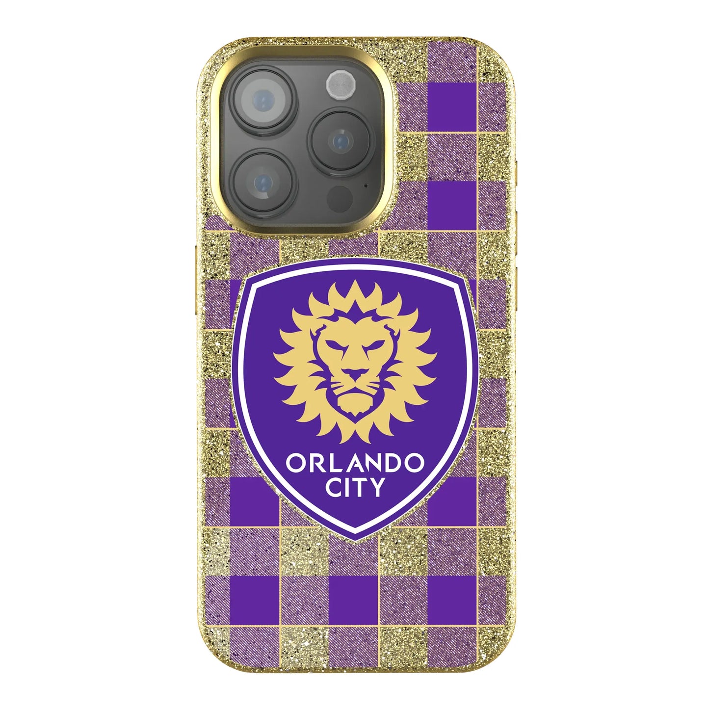 Orlando City Soccer Club Plaid Bling Phone Case for Apple iPhone