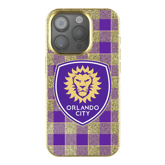Orlando City Soccer Club Plaid Bling Phone Case for Apple iPhone