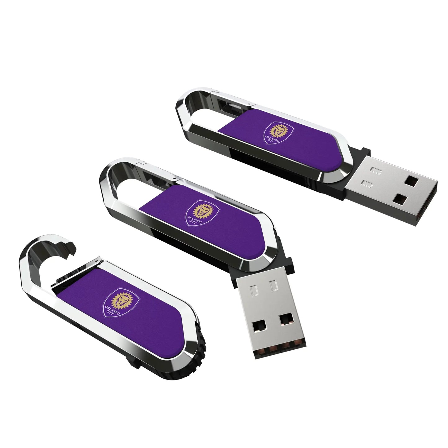 Orlando City Soccer Club Solid USB 64GB Clip Style Flash Drive